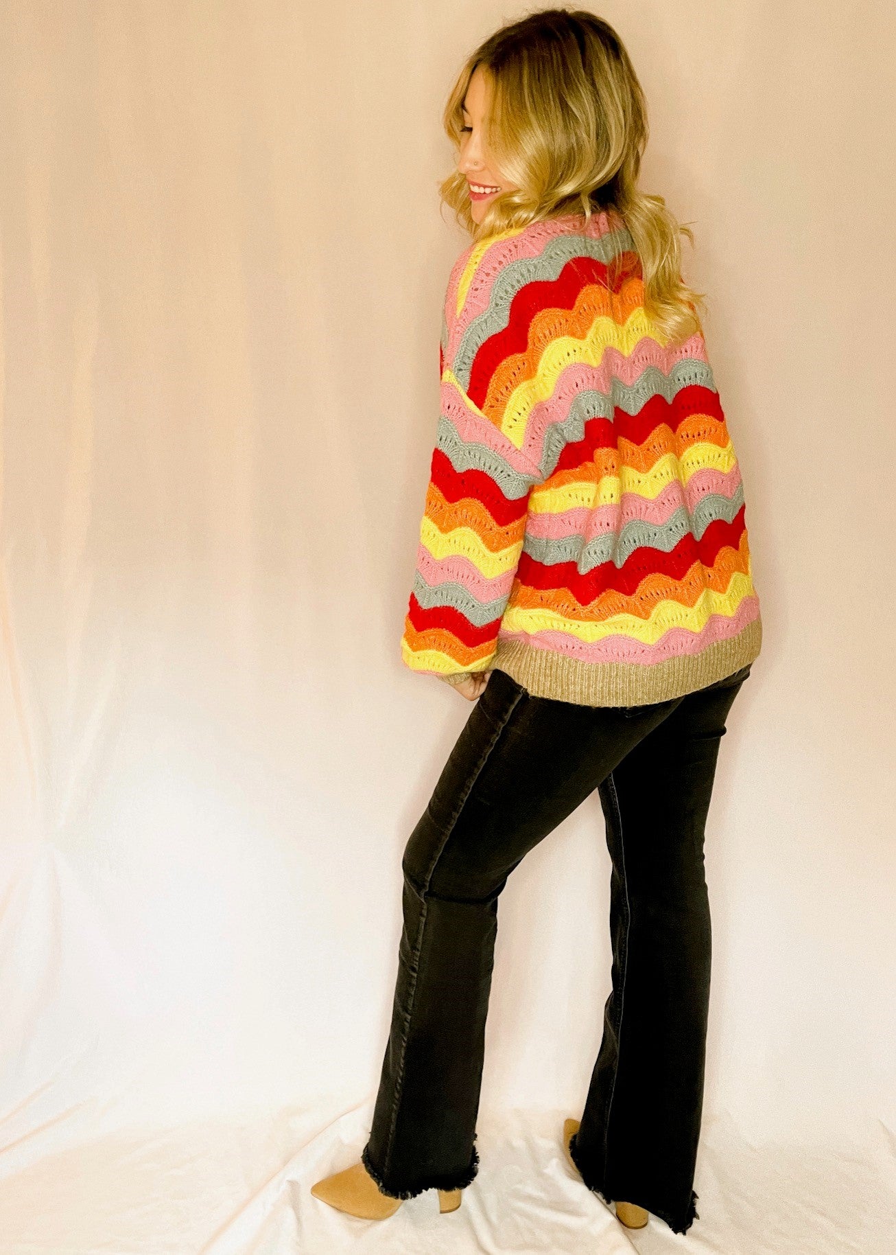 Rainbow Striped Cardigan