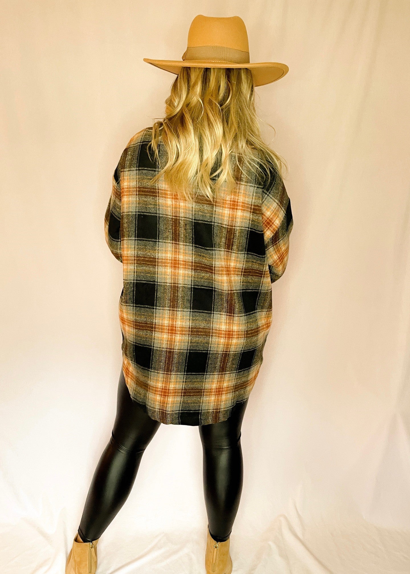 Rust Oversized Plaid Shacket *FINAL SALE*