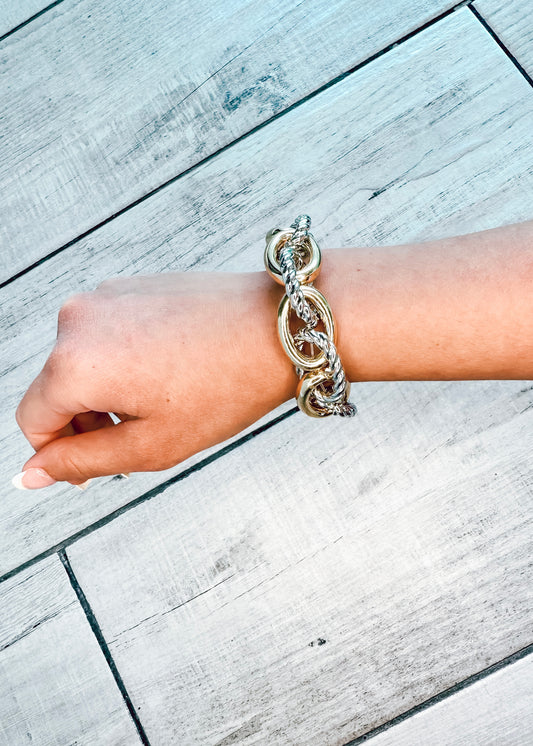 Silver & Gold Chain Bracelet