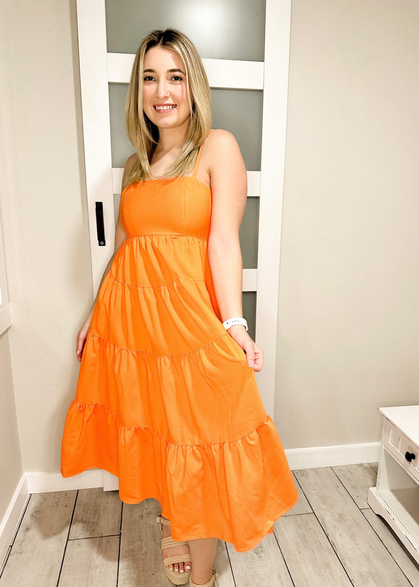Tangerine Midi Sun Dress