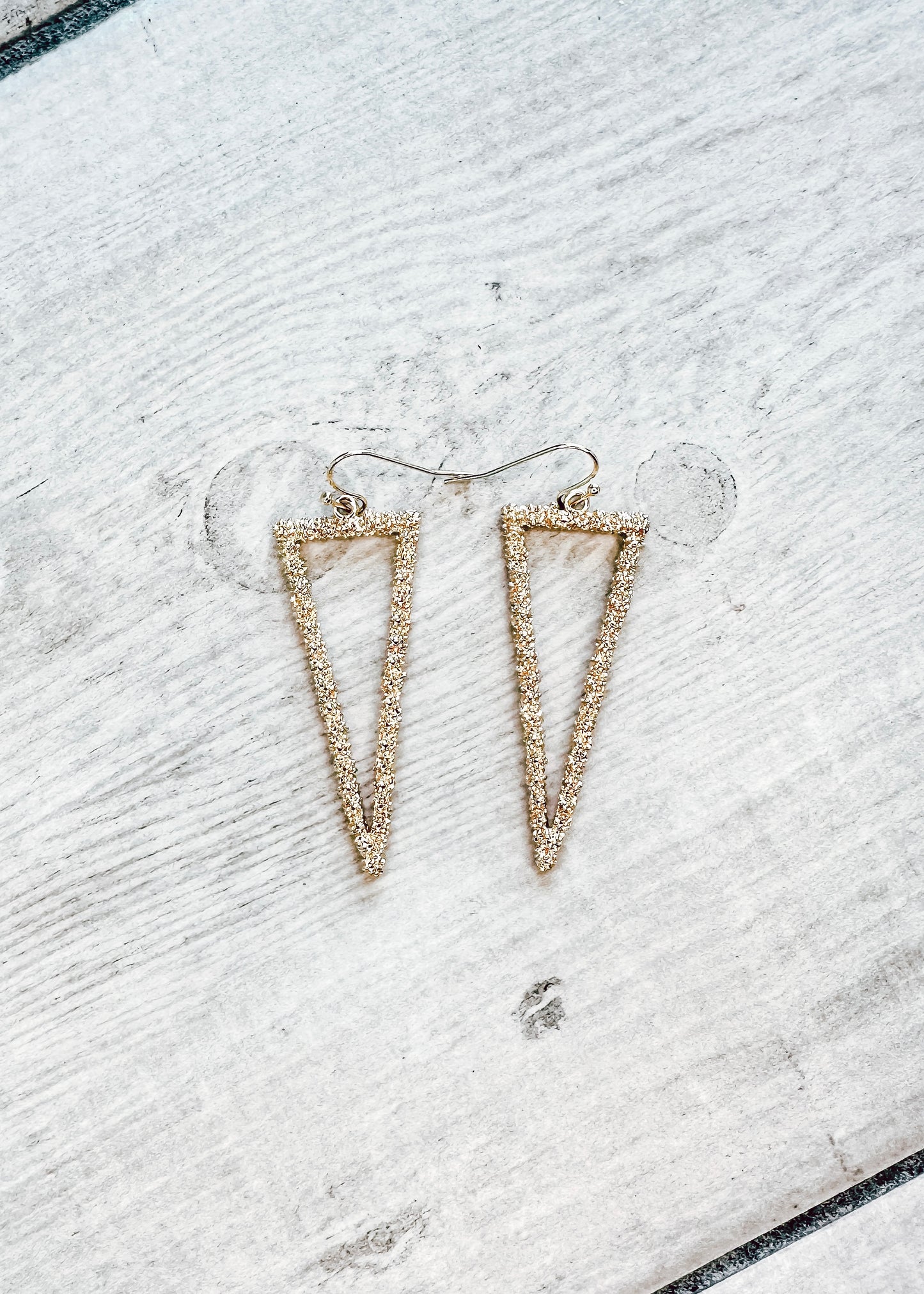 Gold Triangle Earrings