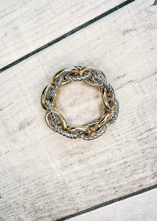Silver & Gold Chain Bracelet