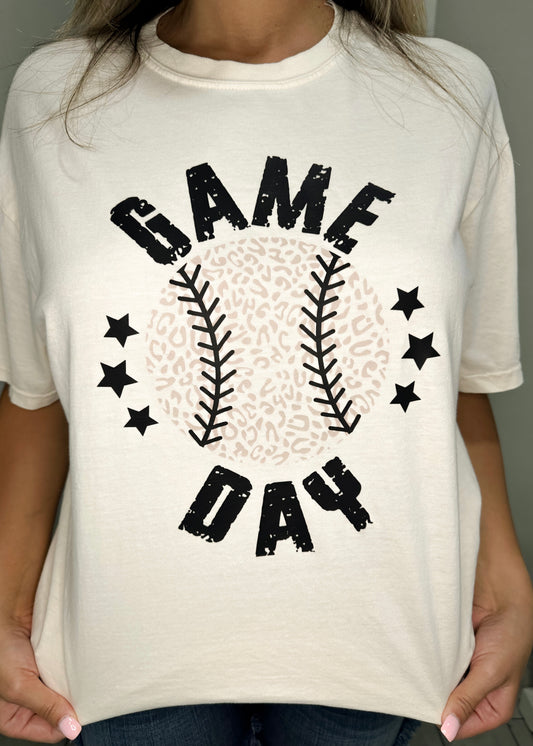 Game Day Cheetah Baseball/Softball Graphic Tee