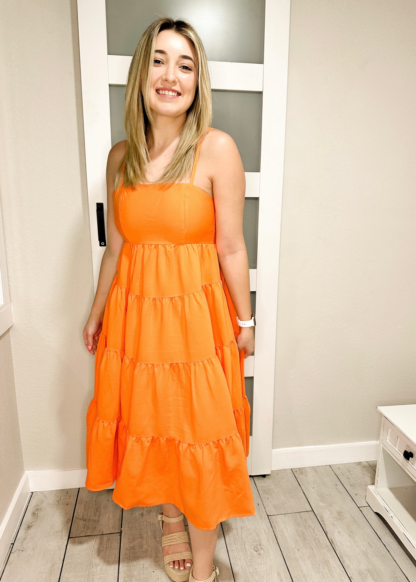 Tangerine Midi Sun Dress