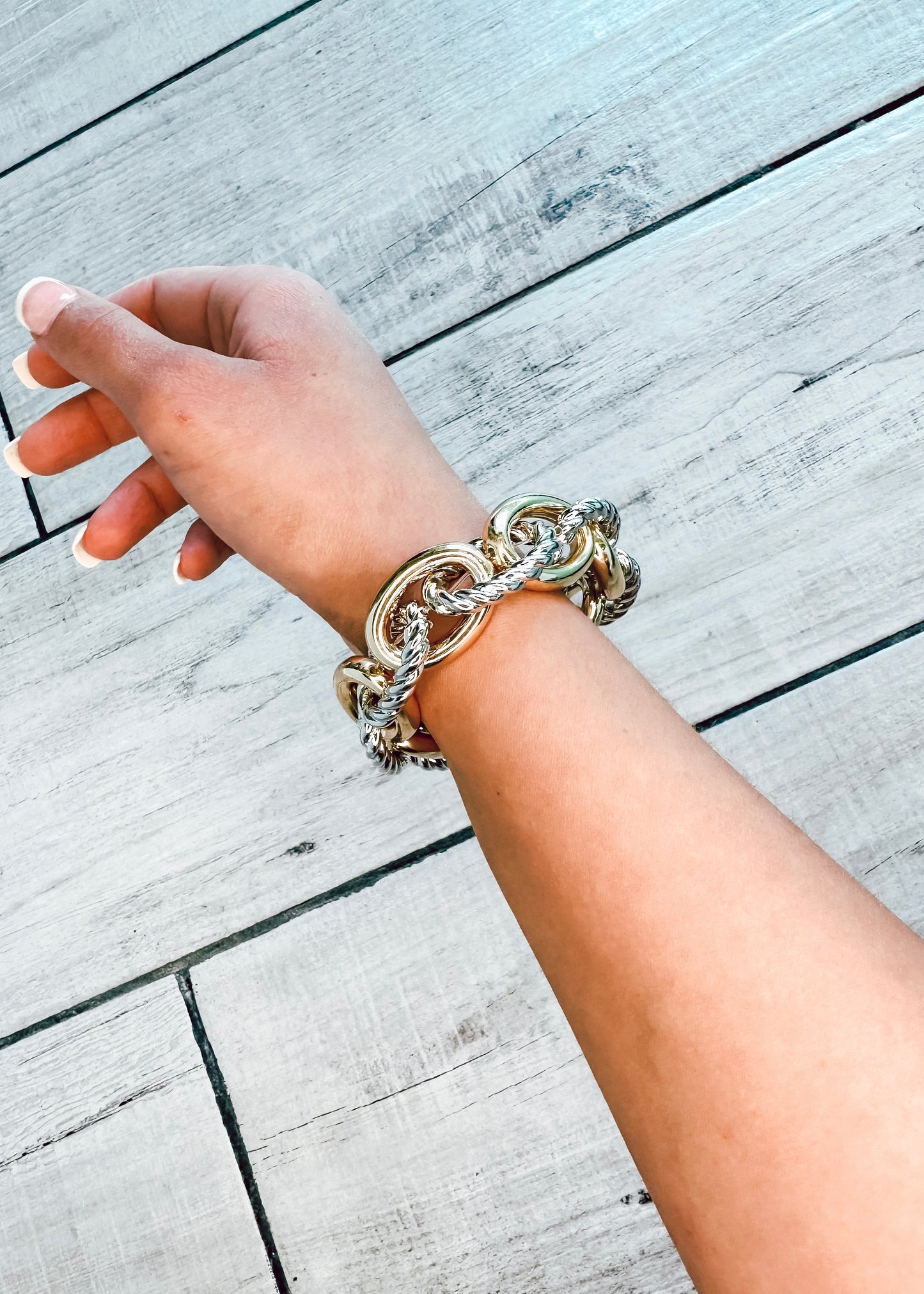 Silver & Gold Chain Bracelet